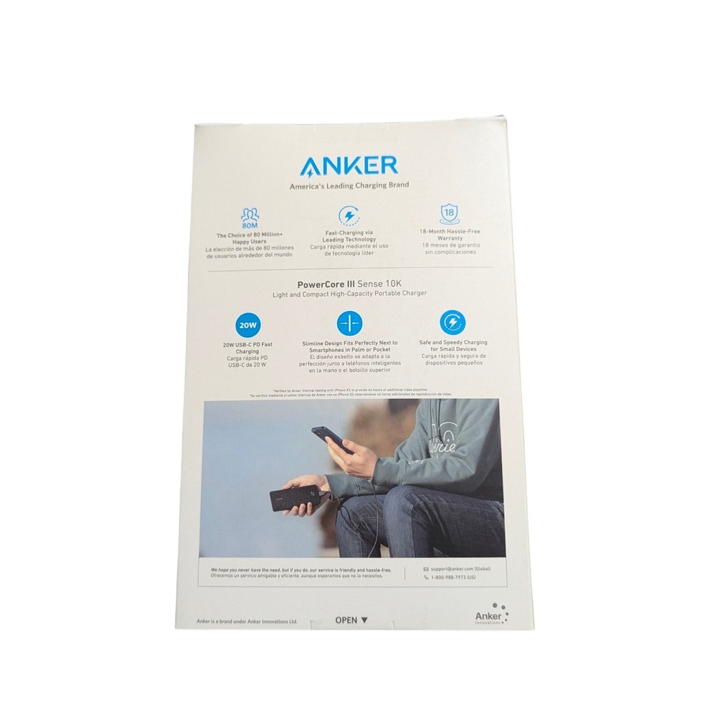 Nn1U Anker 10000 mAh Power Bank Dual USB, USB-C -‎ A1248H11-1